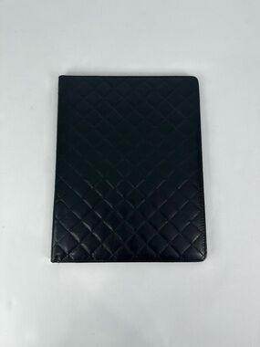 Buxton Black Quilted 8.5 x 11 Padfolio Pen Holder, Card Slot, Legal Pad Holder
